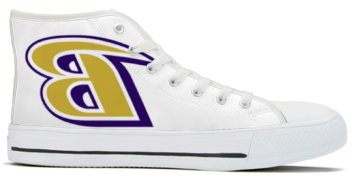 Women's Baltimore Ravens High Top Canvas Sneakers 007